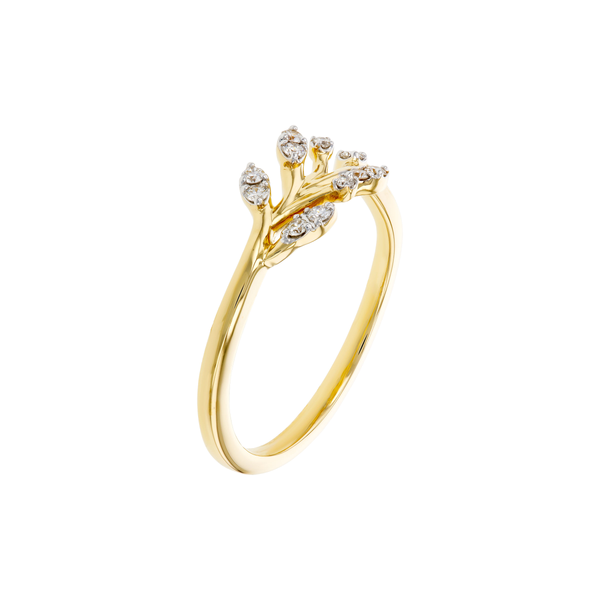14K Yellow Gold Diamond Leaf Ring Image 2 Vandenbergs Fine Jewellery Winnipeg, MB