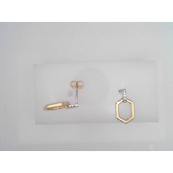 10K Two-Tone Diamond Geometric Earrings Vandenbergs Fine Jewellery Winnipeg, MB