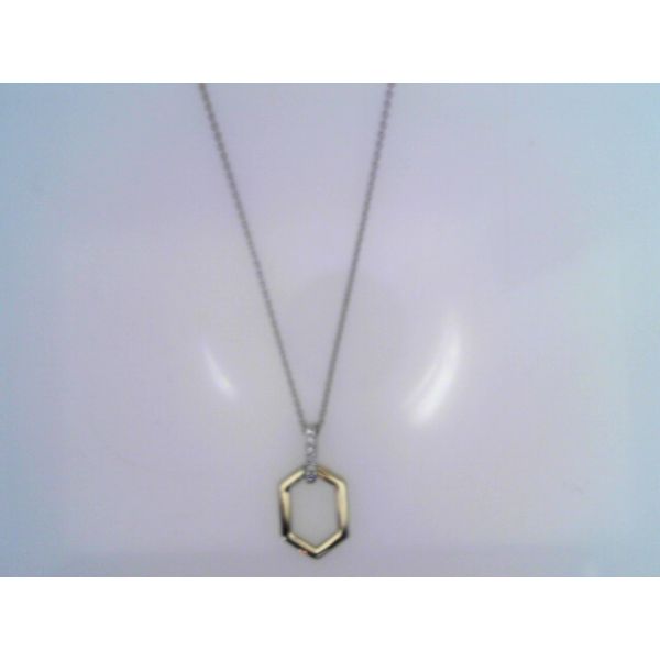 10K Two-Tone Diamond Geometric Necklace Vandenbergs Fine Jewellery Winnipeg, MB