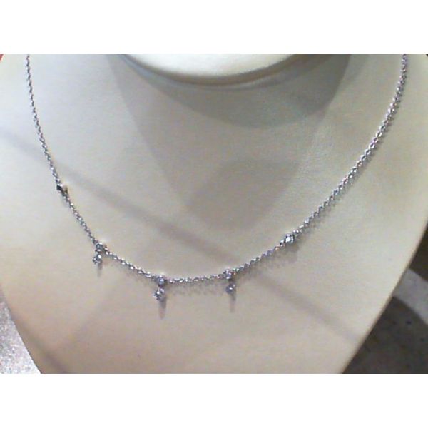 14K White Gold Diamond Station Necklace Vandenbergs Fine Jewellery Winnipeg, MB