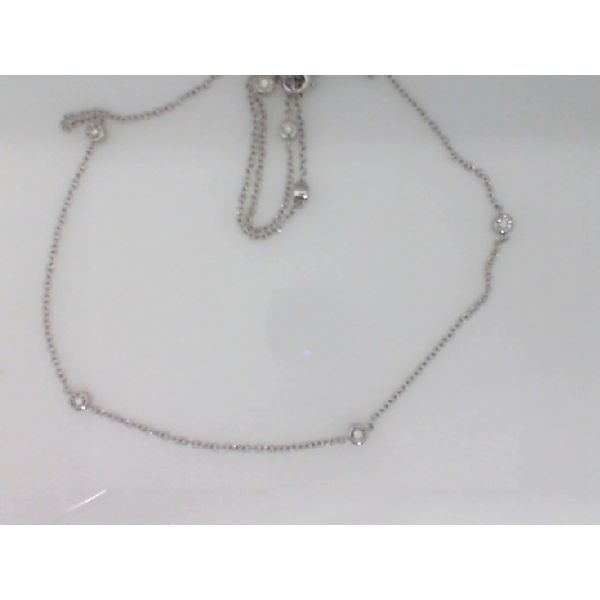 14K White Gold Diamond Station Necklace Vandenbergs Fine Jewellery Winnipeg, MB
