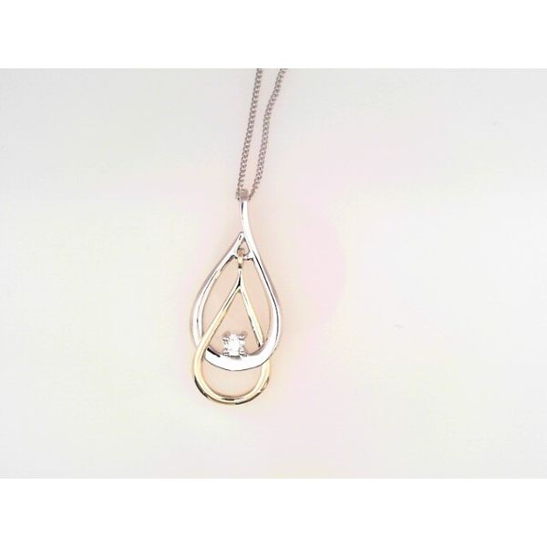 10K Two-Tone Gold Diamond Drop Necklace Vandenbergs Fine Jewellery Winnipeg, MB