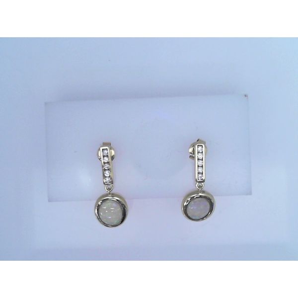 14K Gold Australian Opal & Diamond Earrings Vandenbergs Fine Jewellery Winnipeg, MB