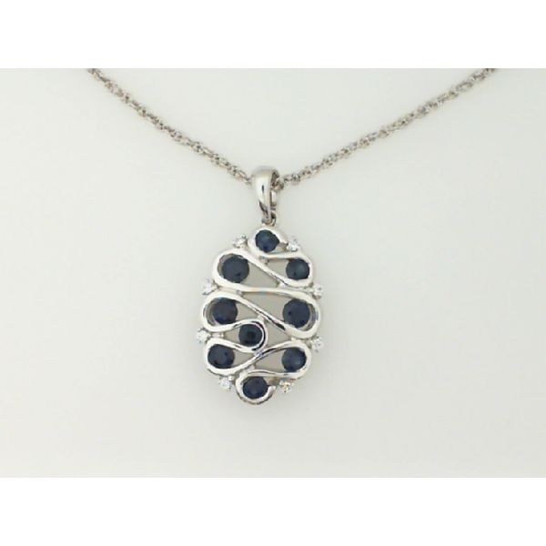 14K White Gold Sapphire & Diamond Necklace Vandenbergs Fine Jewellery Winnipeg, MB