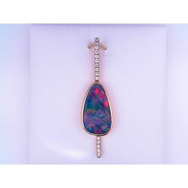 14K Gold Australian Opal & Diamond Pendant Vandenbergs Fine Jewellery Winnipeg, MB