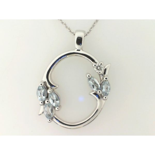 Diamond & Aquamarine Oval Necklace Vandenbergs Fine Jewellery Winnipeg, MB