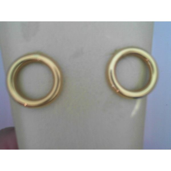 14K Polished Circle Post Earrings Vandenbergs Fine Jewellery Winnipeg, MB