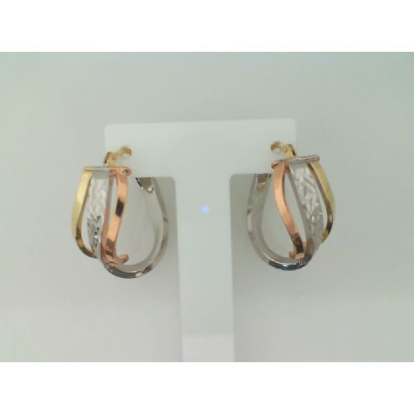 10K Tri-Tone Curved Earrings Vandenbergs Fine Jewellery Winnipeg, MB
