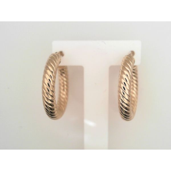 10K Yellow Gold Textured Hoops Vandenbergs Fine Jewellery Winnipeg, MB