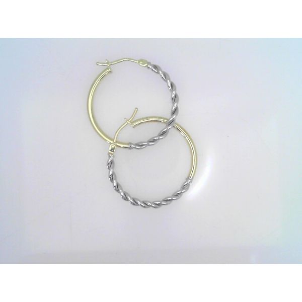 10K Two-Tone Gold Twist Hoops Vandenbergs Fine Jewellery Winnipeg, MB