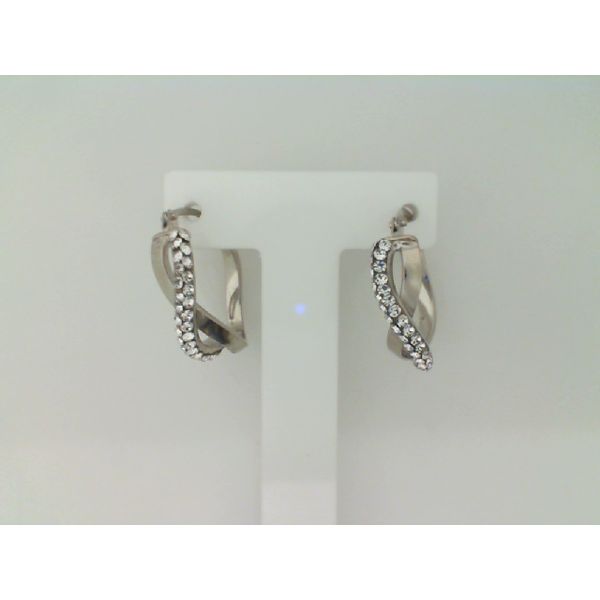 10K White Gold Oval CZ Infinity Hoops Vandenbergs Fine Jewellery Winnipeg, MB