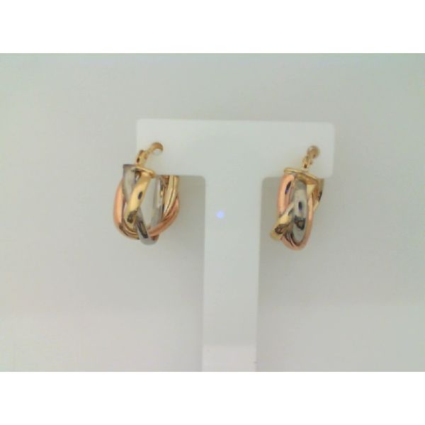 10K Tri-Tone Gold Twist Mini Hoops Vandenbergs Fine Jewellery Winnipeg, MB