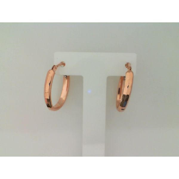 10K Rose Gold Oval Diamond Cut Hoops Vandenbergs Fine Jewellery Winnipeg, MB