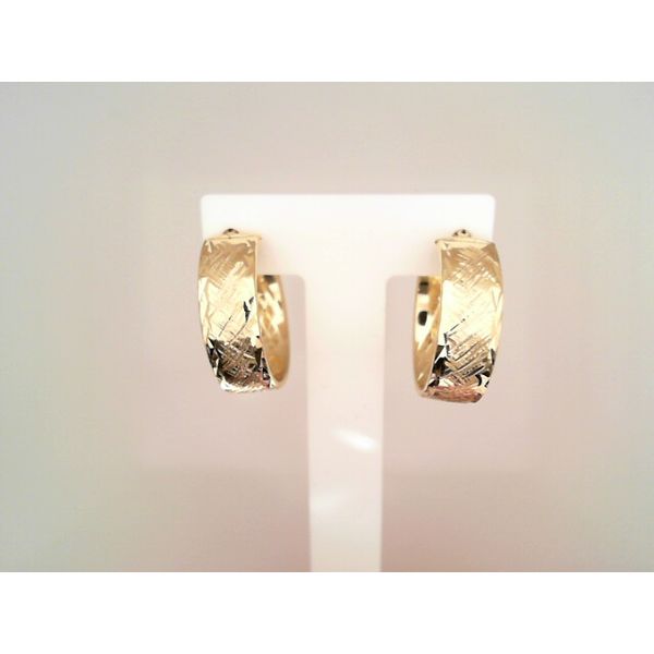 10K Yellow Gold Textured Hoops Vandenbergs Fine Jewellery Winnipeg, MB