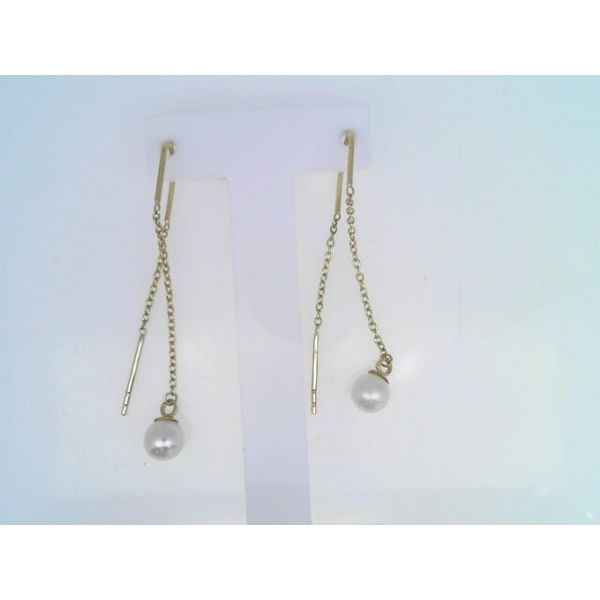 10K Yellow Gold Pearl Threader Earrings Vandenbergs Fine Jewellery Winnipeg, MB