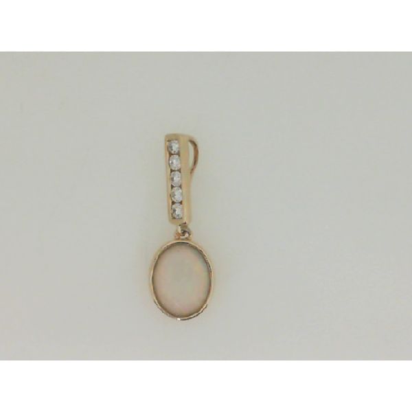14K Gold Australian Opal & Diamond Pendant Vandenbergs Fine Jewellery Winnipeg, MB