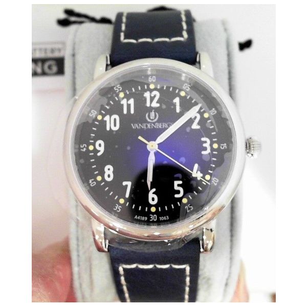 Vandenbergs Blue Classic Leather Watch Vandenbergs Fine Jewellery Winnipeg, MB