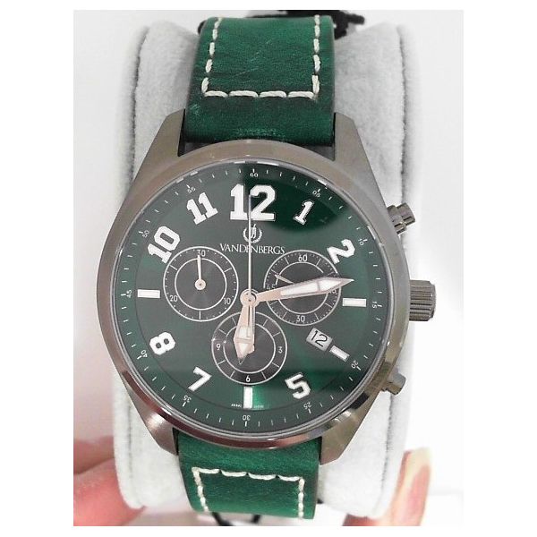 Vandenbergs Green Swiss Leather Strap Watch Vandenbergs Fine Jewellery Winnipeg, MB
