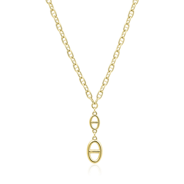14K Gold Plated Lariat Link Drop Necklace Vandenbergs Fine Jewellery Winnipeg, MB