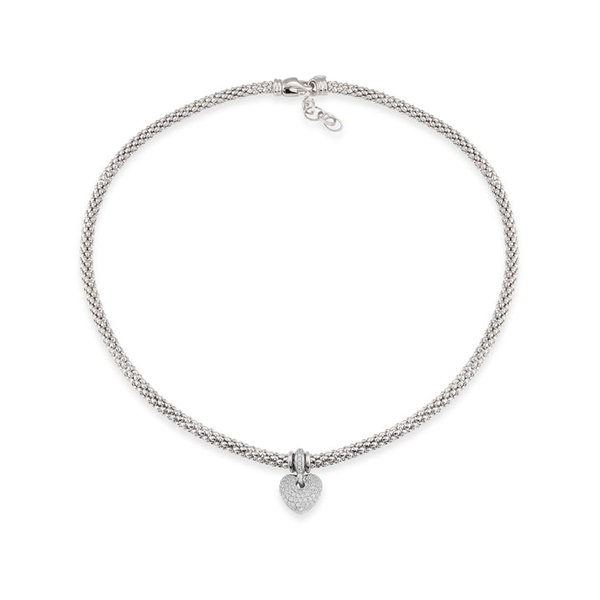Sterling Silver CZ Heart Charm Necklace Vandenbergs Fine Jewellery Winnipeg, MB