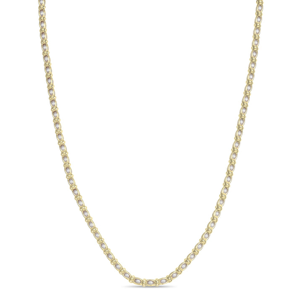 14K Gold Plated Oval Pearl Link Necklace Vandenbergs Fine Jewellery Winnipeg, MB
