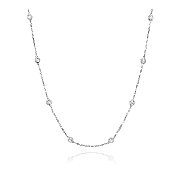 Sterling Silver CZ Bezel Station Necklace Vandenbergs Fine Jewellery Winnipeg, MB