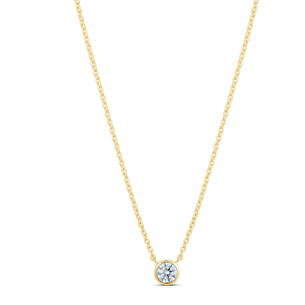 14K Gold Plated Bezel CZ Necklace Vandenbergs Fine Jewellery Winnipeg, MB