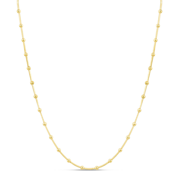 14K Gold Plated Beaded Snake Chain Necklace Vandenbergs Fine Jewellery Winnipeg, MB