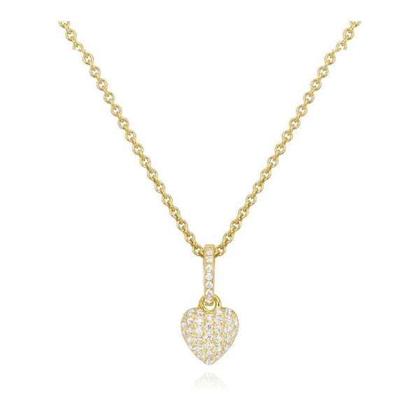 14K Gold Plated CZ Puffed Heart Necklace Vandenbergs Fine Jewellery Winnipeg, MB