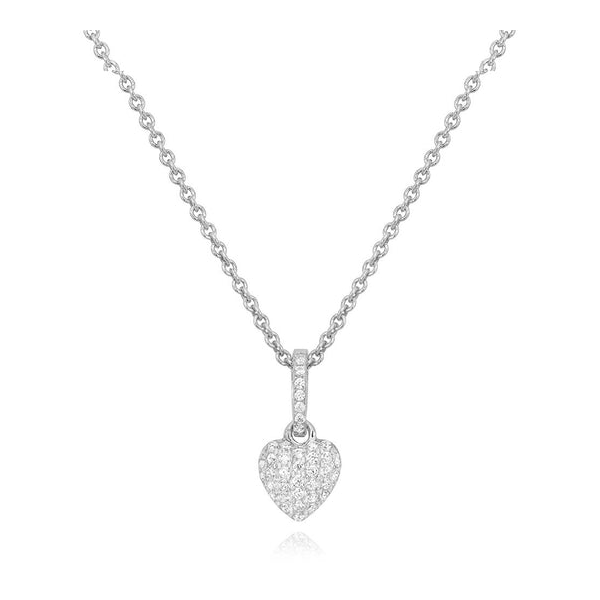 Sterling Silver CZ Puffed Heart Necklace Vandenbergs Fine Jewellery Winnipeg, MB