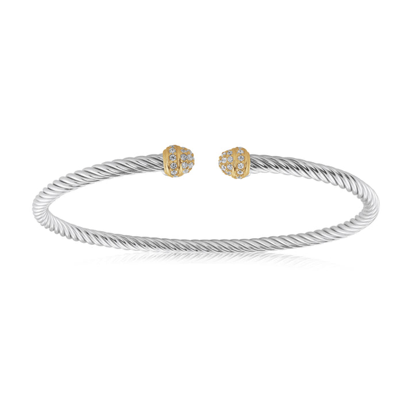 Two-Tone CZ Cable Bangle Bracelet Vandenbergs Fine Jewellery Winnipeg, MB
