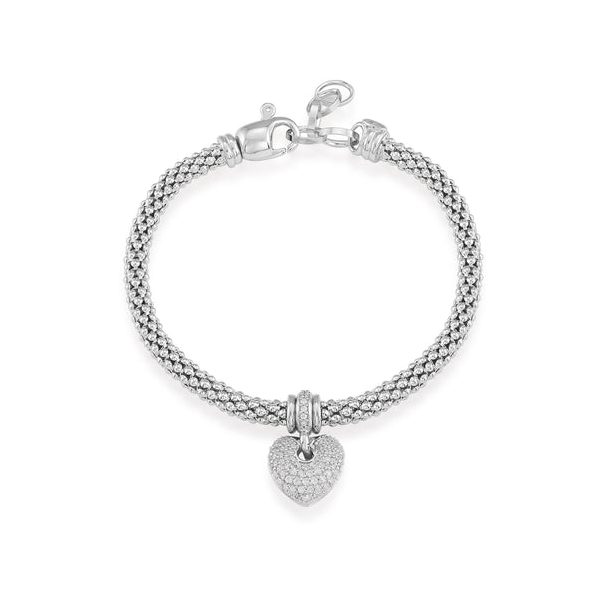 Sterling Silver CZ Heart Charm Bracelet Vandenbergs Fine Jewellery Winnipeg, MB