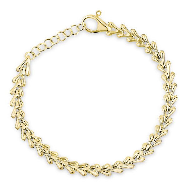 14K Gold Plated Flat Heart Link Bracelet Vandenbergs Fine Jewellery Winnipeg, MB