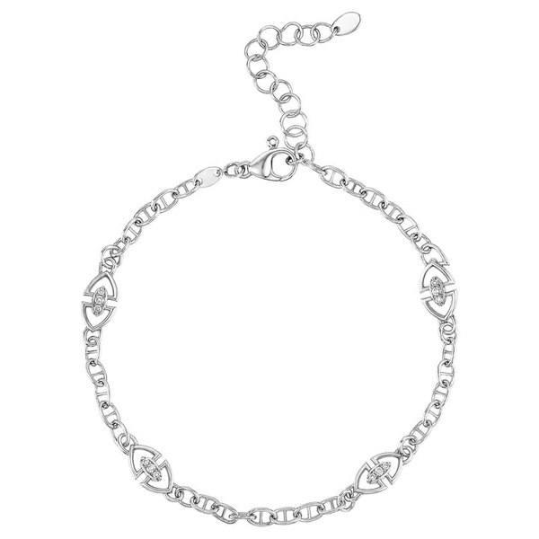 Sterling Silver CZ Mariner Link Bracelet Vandenbergs Fine Jewellery Winnipeg, MB