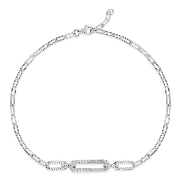 Sterling Silver CZ Paperclip Link Bracelet Vandenbergs Fine Jewellery Winnipeg, MB