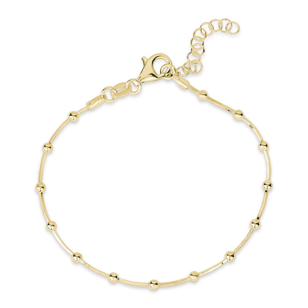14K Gold Plated Beaded Snake Chain Bracelet Vandenbergs Fine Jewellery Winnipeg, MB