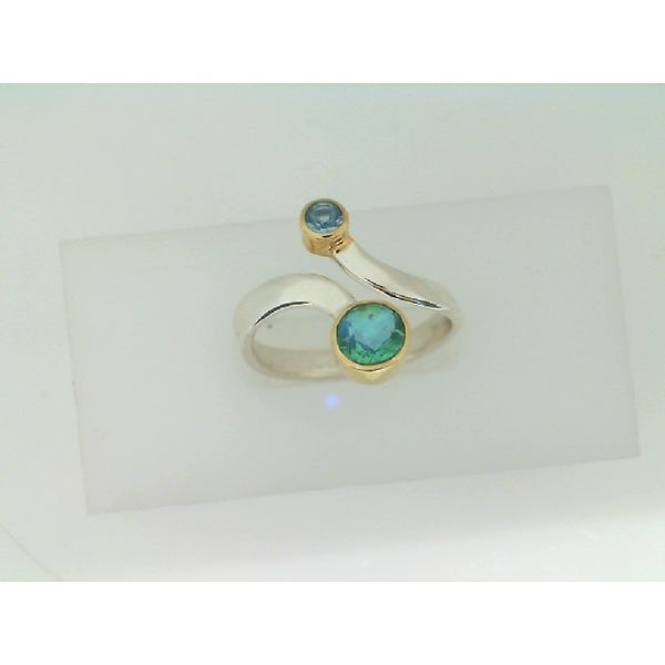 Sterling Silver & 22K Gold Vermeil Blue Topaz Ring Vandenbergs Fine Jewellery Winnipeg, MB