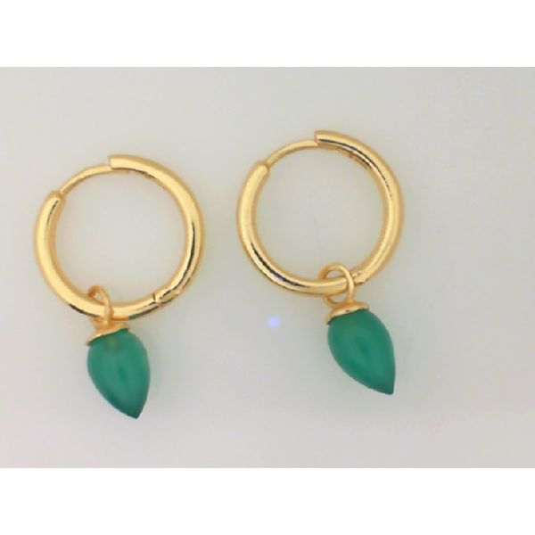 Green Onyx Charm Hoops Vandenbergs Fine Jewellery Winnipeg, MB