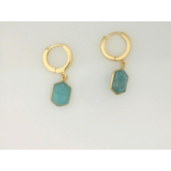 Amazonite Charm Huggies Vandenbergs Fine Jewellery Winnipeg, MB