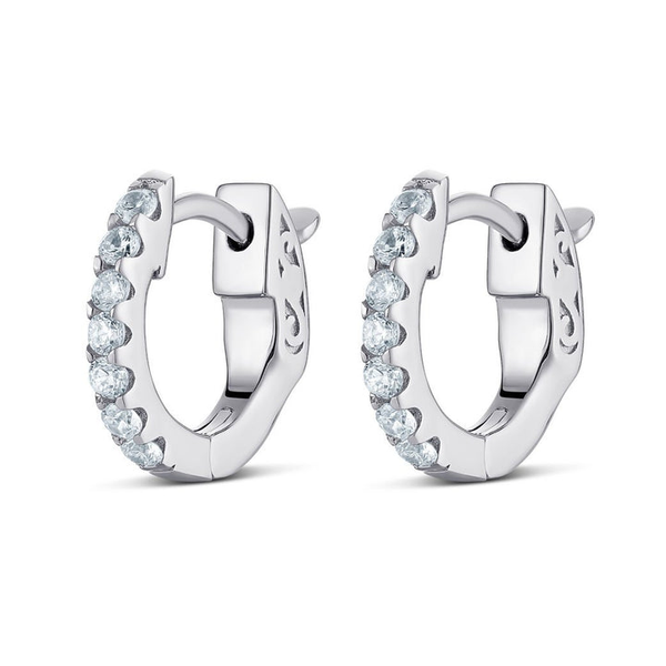 Sterling Silver CZ Huggie Hoops Vandenbergs Fine Jewellery Winnipeg, MB