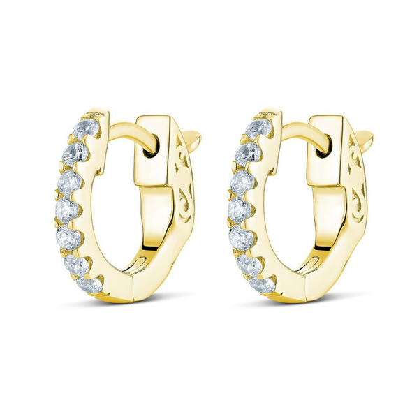 14K Gold Plated CZ Huggie Hoops Vandenbergs Fine Jewellery Winnipeg, MB