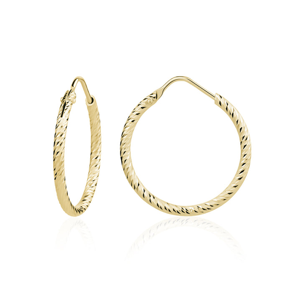 14K Gold Plated Diamond-Cut Hoops Vandenbergs Fine Jewellery Winnipeg, MB
