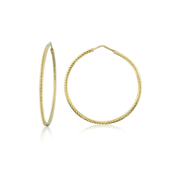 14K Gold Plated Diamond-Cut Slim Hoops Vandenbergs Fine Jewellery Winnipeg, MB