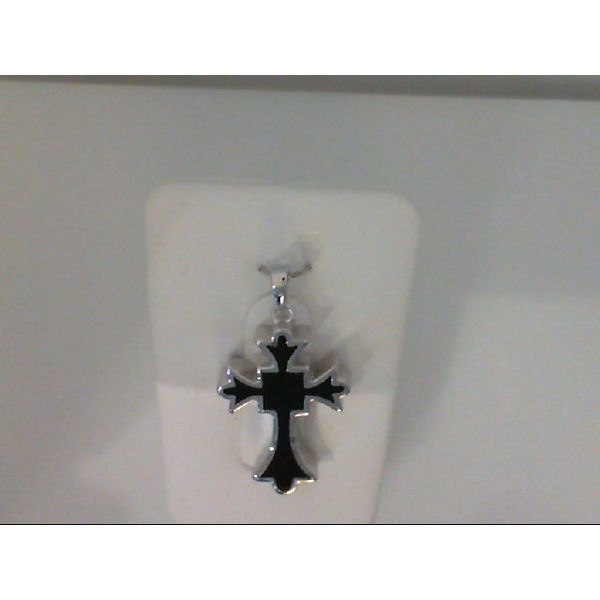Silver & Black Enamel Cross Ash Holder Pendant Vandenbergs Fine Jewellery Winnipeg, MB