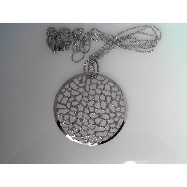Silver Glitter Disc Necklace Vandenbergs Fine Jewellery Winnipeg, MB