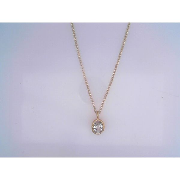 Gold Plated Oval White Topaz Necklace Vandenbergs Fine Jewellery Winnipeg, MB