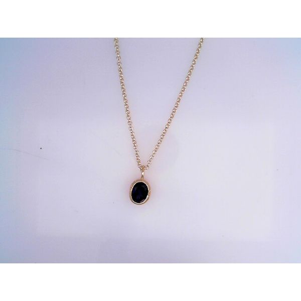 Gold Plated Oval Sapphire Necklace Vandenbergs Fine Jewellery Winnipeg, MB