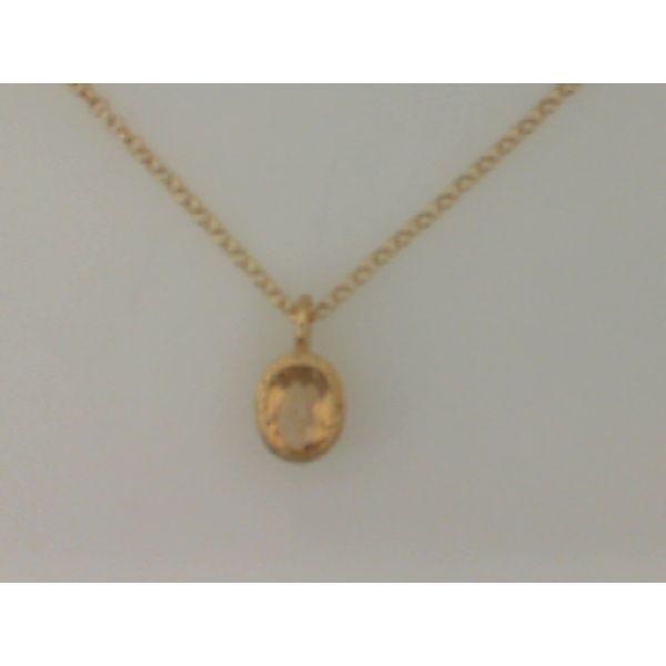 Gold Plated Oval Citrine Necklace Vandenbergs Fine Jewellery Winnipeg, MB