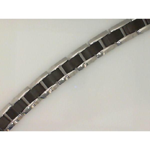 Black & White Stainless Steel Link Bracelet Vandenbergs Fine Jewellery Winnipeg, MB