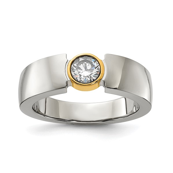 Two-Tone Stainless Steel CZ Ring Vandenbergs Fine Jewellery Winnipeg, MB